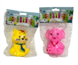 ANIMALES DE GOMA CON CHIFLE EN BOLSA 10CM