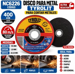 DISCO DE CORTE TYROLIT  NC6226