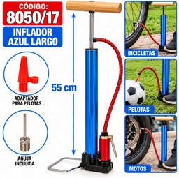 INFLADOR DE PIE AZUL MANGO MADERA 8050/17