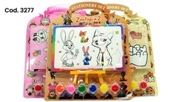 SET PARA PINTAR CON CABALLETE PERSONAJES EN BLISTER QF-103 3277