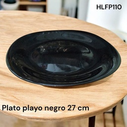 PLATO PLAYO CUADRADO NEGRO OPLINA 27 CM HLFP110 110