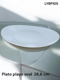 PLATO OVAL BLANCO OPALINO 26.6 CM LYBP105