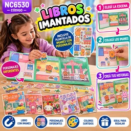 LIBRO IMANTADO CON IMAGENES IMANTADAS PARA DECORAR 18X18CM PERSONAJES VARIOS NC 6530