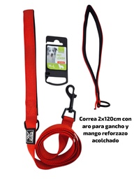 CORREA MANGO REFORZADO COLOR LISO TALLE M-L CON ARO PARA COLGAR 23-806B