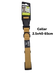 COLLAR DE PERRO BROCHE COLOR LISO TALLE L-XL CON ANILLO PARA COLGAR 2.5X40-65CM  23-816C