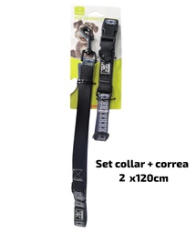 SET DE COLLAR + CORREA HUESITOS 2.5X120CM 23-818C