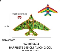 BARRILETE AVION CAMUFLADO/MULTICOLOR 1.45 CM RK24030603