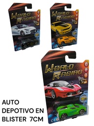 AUTO DEPORTIVO EN BLISTER WORLD RACING 7 CM HWA1326583