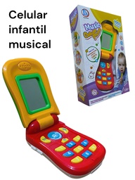CELULAR BEBE MUSICAL CON TAPA Y PROYECTOR EN CAJA