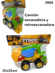CAMION VOLCADOR CON RETO Y PALA EXCAVADORA EN BOLSA COD3968 ENGINEERING VEHICLE