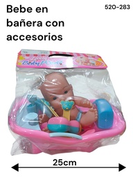 BEBE EN BAÑERA Y ACCESORIOS BABY WORLD EN BOLSA PVC 520-238