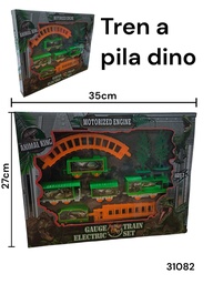 TREN EN CAJA CON RIEL A PILA DINO ANIMAL KING 31082