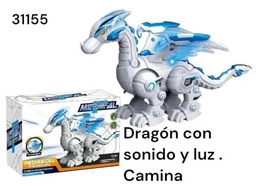 DRAGON A PILA LUZ Y SONIDO CAMINA MACHINICAL DINOSAUR EN CAJA 31155