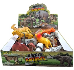 ANIMALES SALVAJES SURTIDOS DE PLASTICO EN CAJA X12 10CM JY-26-190