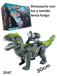 DINOSAURIO LUZ Y SONIDO LANZA LLAMA A PILA 30 CM EN CAJA 31147 ADVENTURE