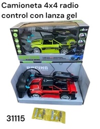 CAMIONETA 4X4 RADIO CONTROL LANZA GEL EN CAJA RACING