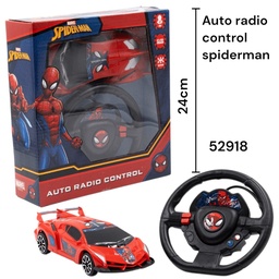 AUTO RADIO CONTROL CON VOLANTE SPIDERMAN EN CAJA 24X22 CM COD 25918
