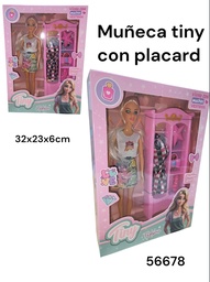 MUÑECA TINY FASHION EN CAJA 32X23CM CON PLACARD Y ACCESORIOS 56678