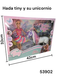 MUÑECA HADA TINY CON UNICORNIO EN CAJA 42X32CM COD 53902