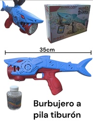 BURBUJERO A PILA TIBURON EN CAJA 35CM SHARK BUBBLE