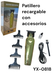 PATILLERA RECARGABLE CON ACCESORIO ELECTRIC HAIR CLIPPER YX-0818 EN CAJA