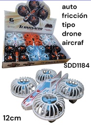 AUTO AIRCRAFT FRICCION EN CAJA EXIVIDORA TIPO DRONE 12 CM TERMINATOR SDD1184