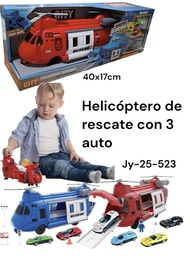 HELICOPTERO DE RESCATE CON 3 AUTO EN CAJA CITY TRANSPORT JY-25-523