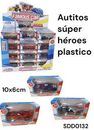 AUTITOS FAMOUS CAR SUPER HEROES EN CAJA EXIBIDORA 10X6 CM SDD0132