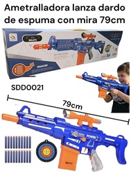 AMETRALLADORA LANZA DARDOS GRANDE C/ MIRA 79CM EN CAJA BLAST SDD0021