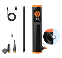 INFLADOR PORTATIL MULTIFUNCION USB+TIPO C C/ ROMPE VIDRIO Y LINTERNA 6373