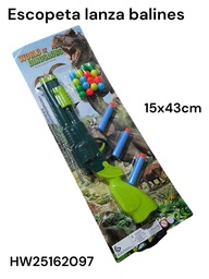 ESCOPETA LANZA DARDO Y BALINES BLISTER WORLD DINOSAURS 624981