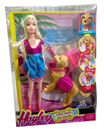MUÑECA HAYLEY CON PERRO Y ACCESORIOS YQ-18-8