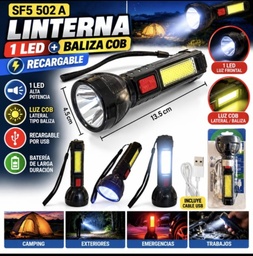 LINTERNA LED + BALIZA RECARGABLE LOANN SF-502 EN BLISTER