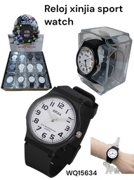 RELOJ PULCERA AGUJA A PILA SPORT WATCH EN CAJA ACRILICA WQ15634