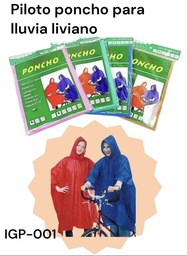 PILOTO PONCHO PARA LLUVIA ADULTO LIVIANO IGP-001 EN BOLSA