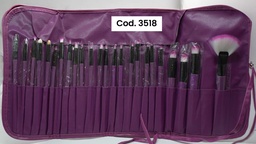 SET DE BROCHAS PARA MAQUILLAJE EN ESTUCHE X 24 PCS 3518