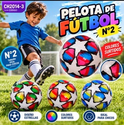 PELOTA DE CUERO ESTRELLA Nro 2 VARIOS COLORES CH2014-3