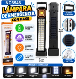 LUZ DE EMERGENCIA RECARGABLE HEL-2866T CON BASE NC6546