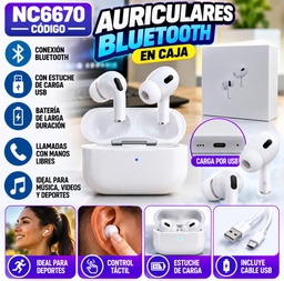 AURICULAR BLUETOOTH ESTUCHE BLANCO EN CAJA NC6670