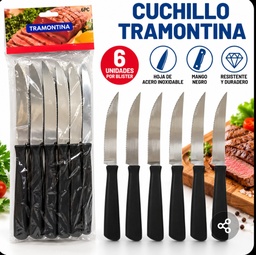 CUCHILLO SERRUCHO TIPO TRAMONTINA EN BOLSA X 6 NC1008
