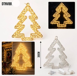 LUZ ADORNO 240 LED ARBOL 30CM  LUZ CALIDA 8 FUNCIONES DTNV88