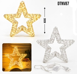 ESTRELLA DECORAZION LUZ CALIDA 240 LED 31.5CM 8 FUNCIONES