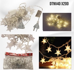 LUZ CALIDA ESTRELLAS 20LED 5 MTS C/ CONECTOR EN BOLSA DT-NV40