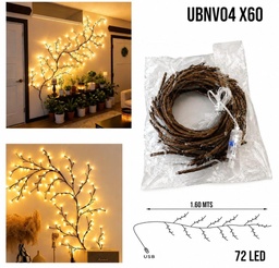 GUIRNALDA RAMA  DE CEREZO USB 72LED 160CM EN BOLSA UB-NV04