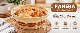 PANERA DE MIMBRE SIN MANIJA DE 24X10CM HW74731
