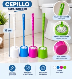 CEPILLO INODORO PLASTICO COLOR ECO HW75795 35CM