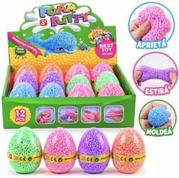 SLIME DE PELOTITAS DE COLOR EN HUEVO FOAM PUTTY