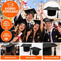 SOMBRERO DE EGRESADO NEGRO 26-576