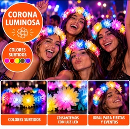CORONA DE FLORES CRISANTEMOS LUMINOSA 26-567