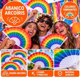 ABANICO ACRILICO ARCO IRIS 7027